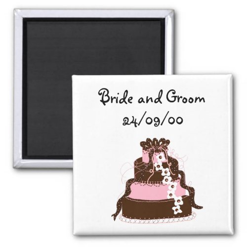 Save the Date Designer Cake Magnet