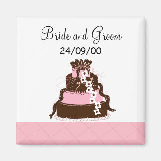 Save the Date Designer Cake Magnet