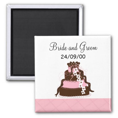 Save the Date Designer Cake Magnet