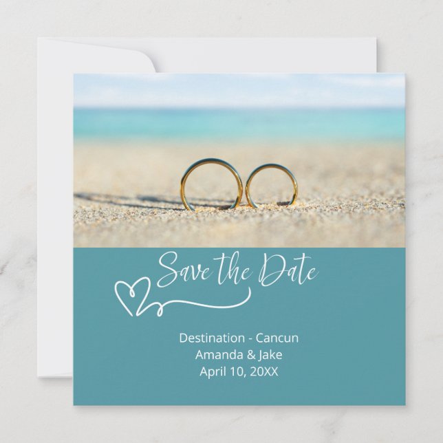Save the Date Destination Beach Wedding Invitation (Front)