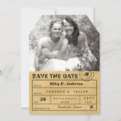 Save The Date Destination Luggage Tag Photo Card (Front)
