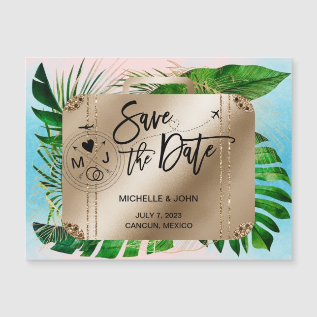 Save the Date Destination Wedding World Map  (Front)