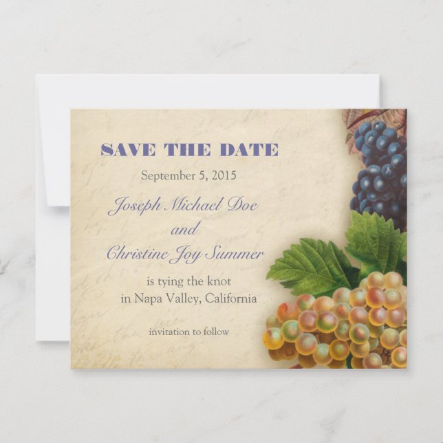 Save the Date Destination Winery Wedding (Front)