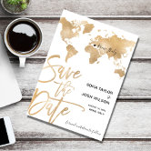 Rose Gold Destination Wedding Save the Date Announcement Postcard