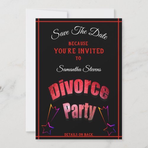 Save The Date Divorce Party Any Name Any Date  _