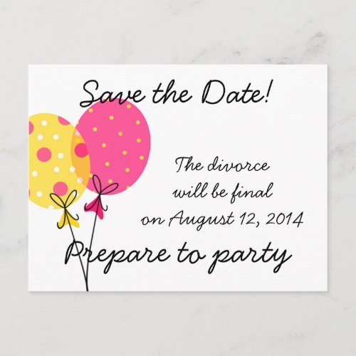 Save the Date Divorce WIll Be Final Announcement Postcard