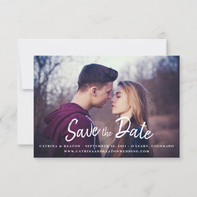 Save the Date - DIY Photo and Background Color (Front)
