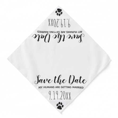 Save the Date Dog Wedding Announcement Bandana