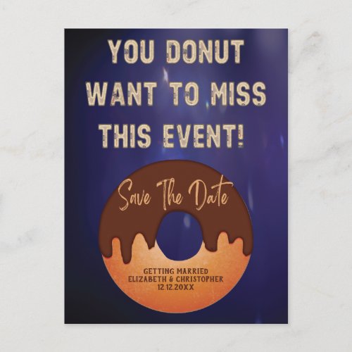 Save The Date Donut Neon Event Wedding Postcard
