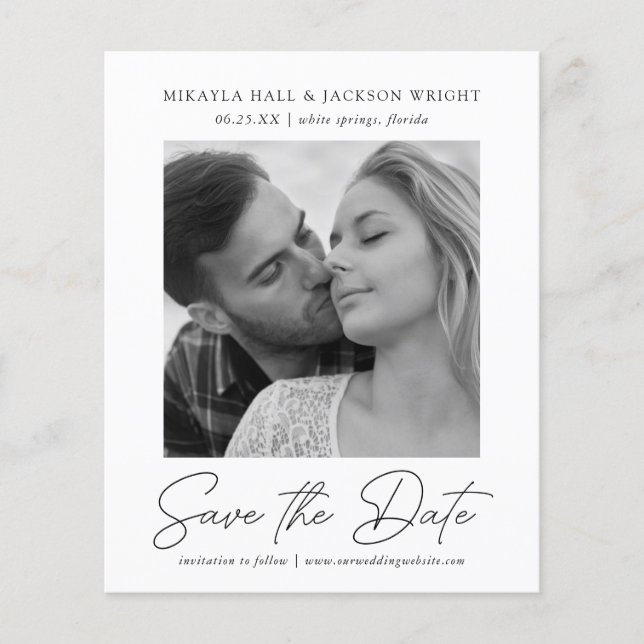 Save the Date Easy Edit Classy Casual Script Photo (Front)