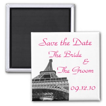 Save The Date Eiffel Tower Magnet by ChristyWyoming at Zazzle