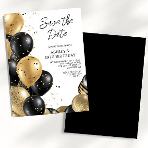 Save the Date Elegant 50th Birthday Invitation