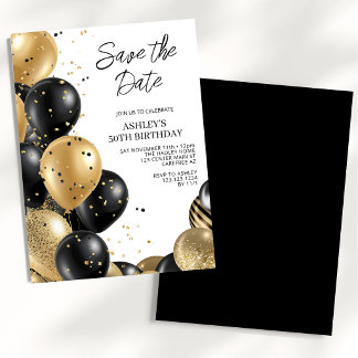 Save the Date Elegant 50th Birthday Invitation