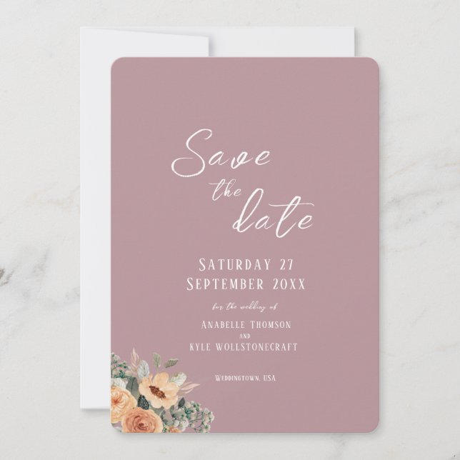 Save the Date - Elegant blush pink wedding (Front)