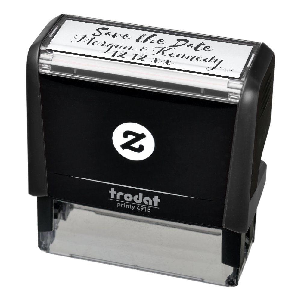 Disover Save The Date Elegant Calligraphy DIY Wedding  Self-inking Stamp