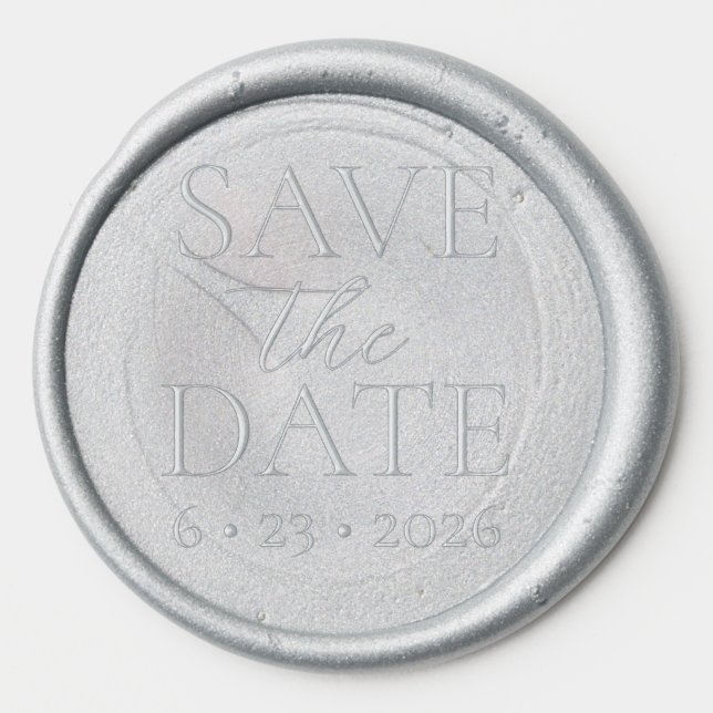 Save the Date Elegant Custom Wedding Date Wax Seal Sticker (Front)