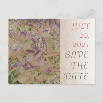 Save The Date Elegant Foliage Postcards by profilesincolor at Zazzle