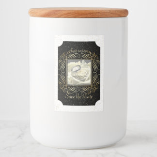 Save the Date Elegant Gold Foil Dots Script Ticket Food Label