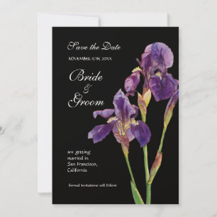Save the Date - Elegant Iris Monogram Invitation