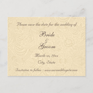 Save The Date Elegant Ivory Floral Postcard