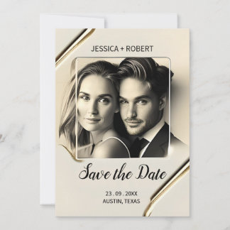 SAVE THE DATE ELEGANT LUXURY INVITATION
