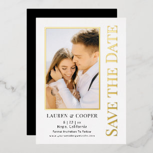 Save The Date Elegant Modern Wedding Gold Foil Invitation