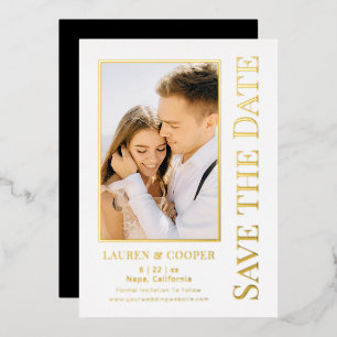 Save The Date Elegant Modern Wedding Gold Foil Invitation
