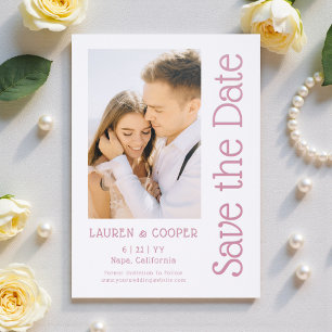 Save The Date Elegant Modern Wedding Letterpress Photo Cards