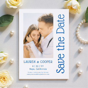 Save The Date Elegant Modern Wedding Letterpress Photo Cards