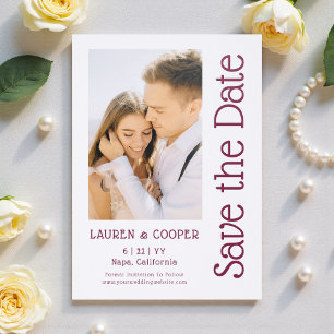 Save The Date Elegant Modern Wedding Letterpress Photo Cards