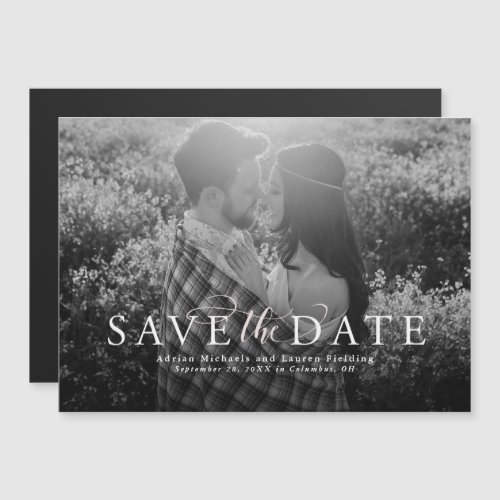 Save the date elegant photo magnetic invitation
