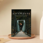 Save The Date Elegant Vertical Photo Magnetic Invitation at Zazzle