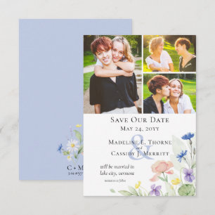 Save The Date Elegant Watercolor Wildflowers Invitation