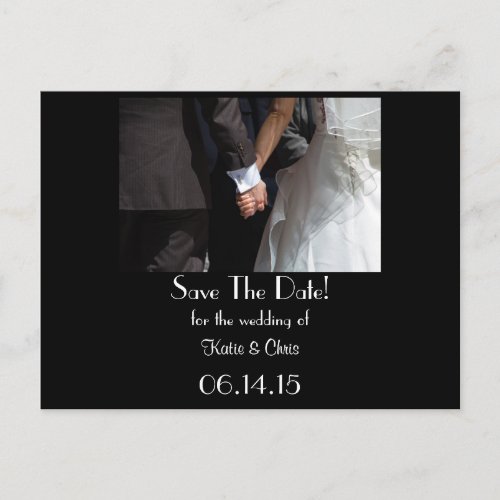 Save The Date Elegant Wedding Couple Holding Hands Announcement Postcard