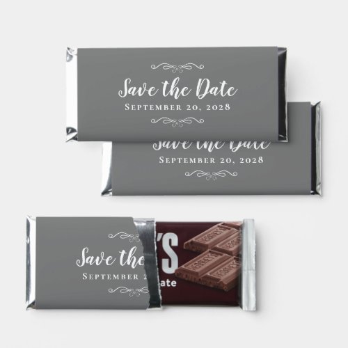 Save The Date Elegant Wedding Engagement Gray Chic Hershey Bar Favors