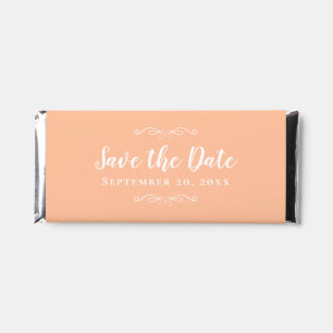 Save The Date Elegant Wedding Engagement Peach Hershey Bar Favors