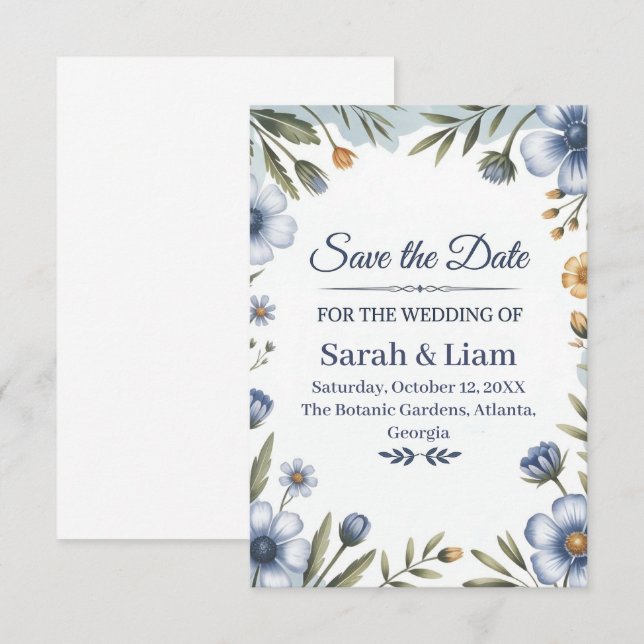 "Save the Date" Elegant Wedding Invitation (Front/Back)