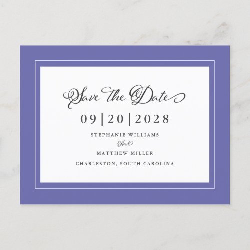 Save The Date Elegant Wedding Trendy Announcement Postcard