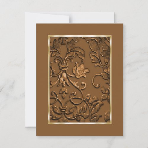 Save the Date Embossed Copper Damask