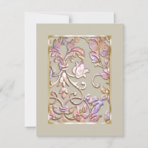 Save the Date Embossed Pastel Damask