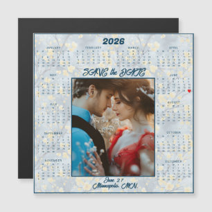 Save the Date Engaged Couple Magnetic