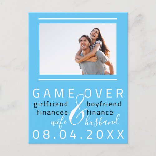 Save The Date Engagement Photo Funny Ocean  Blue Postcard