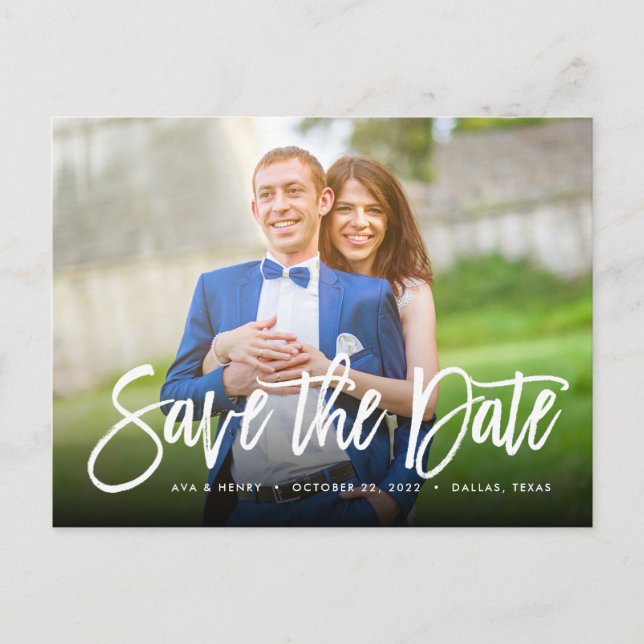 Save The Date *Engaging Type* Postcard (Front)
