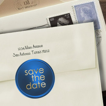 Save The Date Envelope Seal by TailoredType at Zazzle