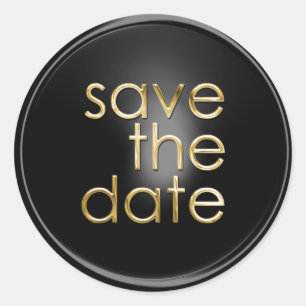 Save the Date Envelope Seal Black Gold