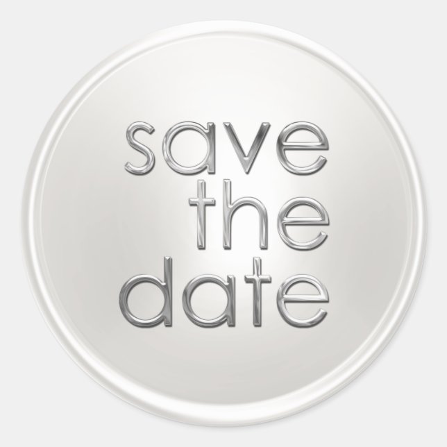 Save the Date Envelope Seal White Pearl (Front)