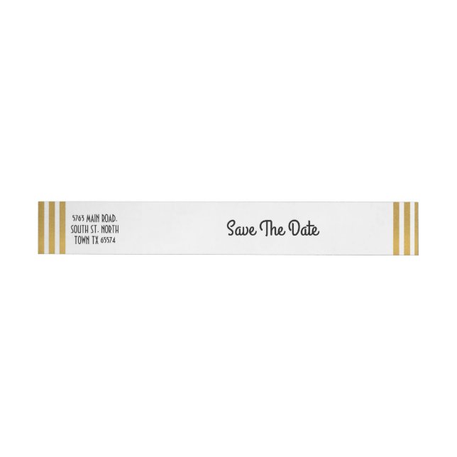 Save The Date Envelope Wrap Gatsby Art Deco 1920s Around Address Label (Individual)