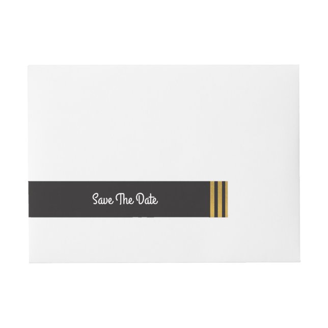 Save The Date Envelope Wrap Gatsby Art Deco 1920s Around Address Label (Front)