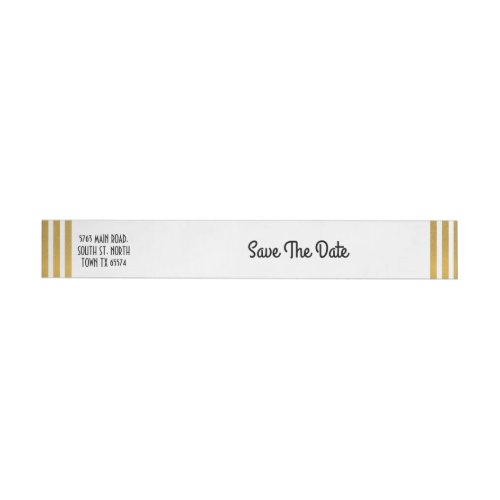 Save The Date Envelope Wrap Gatsby Art Deco 1920s Wrap Around Address Label