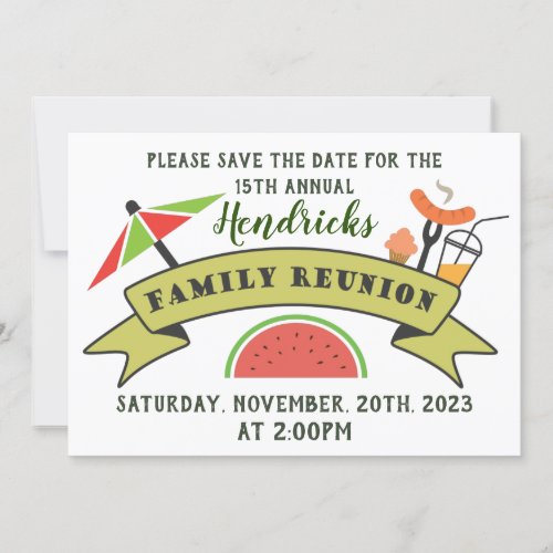 Save the Date family reunion design invitation